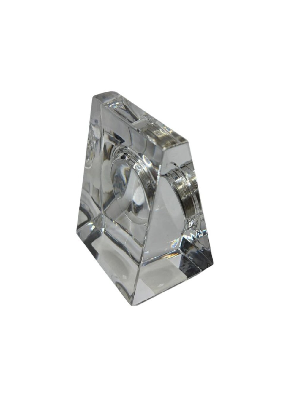 Mikasa Solitaire Crystal Square Clock Quartz Desk Paperweight Table Clock w/ Box - Picture 6 of 9